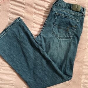 American Eagle Outfitters Wide Leg Jeans in Classic Blue